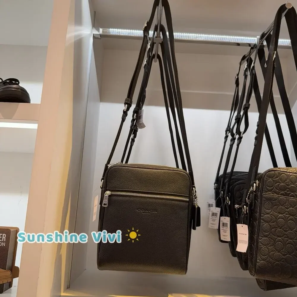 NWT COACH Tristan Crossbody Bag 22 Silver/Black Refined pebble leather CES87